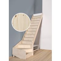 HandyStairs geschlossene Viertelwendeltreppe „Vega80“ – Rechts – 280 cm hoch – 13 Stufen aus Kiefernholz – Ohne Handlauf