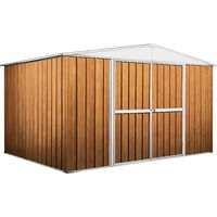 Casetta Box da Giardino in Lamiera di Acciaio Porta Utensili 360x260x212 cm Enaudi Legno