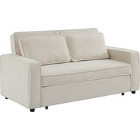 sweeek - 2-Sitzer Schlafsofa mit cremeweißem Bouclé-Bezug