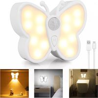 4 Pièces Lampe de Nuit avec Détecteur de Mouvement Applique Murale Rechargeable USB Portable Veilleuse Sans Fil Lampe Mural Dimmable pour Couloir Cuisine Escalier Armoire Éclairage mural [Classe énerg