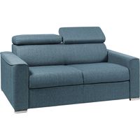 Divano letto 2 posti a ribalta in Tessuto Blu - Larghezza Materasso 120 cm - Spessore 18 cm - VIZIR
