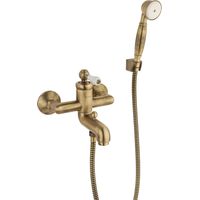 Badewannenmischer in antiker Bronzefarbe, komplett mit Duschset Piralla Como 0TOF3002A21 Bronze