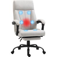 Fauteuil de bureau massant chauffant inclinable gris clair