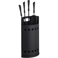 Relaxdays – Serviteur de cheminée 5 pièces en acier noir mat – Seau, tisonnier, pelle à cendres, balai et pince – Design moderne et durable