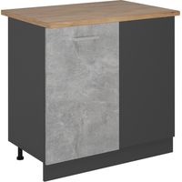 Eckunterschrank R-Line, Beton, 86 cm , AP Eiche, Vicco