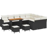 Maison Exclusive - Set Divano da Giardino 13 pz Nero polyrattan