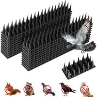 Trintion Bird Spikes, 20 Pack 6m Fence Spikes for Bird Squirrel Raccoon Cat Fox Pigeon Intruder Deterrent Spikes for Outside/Outdoor to Keep Birds Away (Black)