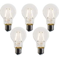 Set of 5 E27 LED Bulbs A60 Clear 3W 320 lm 2700K