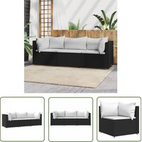 Salon de jardin 3 pcs - Canapé de jardin - Ensembles de Meubles d'exterieur - avec coussins Noir Résine tressée Chic-795591