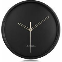 royaluxe - Metal Simple Wall Clock Silent Modern Quartz Clock No Digits Nordic Living Room Bedroom 12 Inch Black