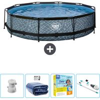 Exit-toys Piscina Exit Redonda - Efecto piedra - 360x76 cm - 7-piezas SCB26