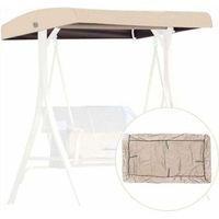 BUNTHAUS Toile de remplacement pour siège balancelle, housse de remplacement pour trois places, pare-soleil imperméable, adapté aux vérandas et terrasses de jardin - beige
