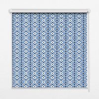 Innenrollo Fensterrollo - Rollo ohne Bohren - Sichtschutzrollo - Lichtdurchlässiges Rollo - Rechteckiges - Rollo - (130 cm x 140 cm) - Blaue Formen
