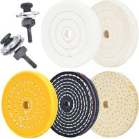 Set of 5 x 4" polishing discs with 1/2" arbor hole, 2 sets of 1/4" drill bits