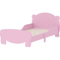 Letto Montessori Orso 140x70 cm con Sponde Anti-Caduta e Rete a Doghe Rosa