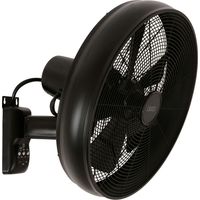 Ventilateur mural noir 213124 – Ø 46 cm – 3 vitesses – Moteur silencieux – Idéal pour espaces confinés – Beacon