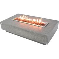 HAMPTON Gas-Feuertisch aus Glasfaserbeton 142x81x35 cm hellgrau