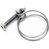 Wiltec – Collier de serrage double fil métal 35-40 mm – Acier zingué – Bords arrondis pour éviter les dommages – Fixation légère tuyaux