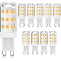 Bombilla LED G9 3000K Blanco Cálido 3W, Bombilla LED de dos pines con casquillo G9 (equivalente a halógena de 40W), Bombillas G9 de bajo consumo para lámparas de araña, Sin parpadeo, No regulable, Paq