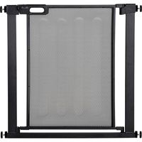 Cancellino per Cani Estensibile a Pressione con Chiusura Automatica, Acciaio e ABS, 75-82x76 cm, Nero