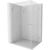 Cabine de douche pivotante Mexen Lunar-B Duo 80 x 75 cm, transparent, nickel brossé - 832-080L-075P-97-00