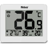 mebus Thermomètre 1074 blanc intérieur extérieur digital