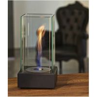 Bio-cheminée de table Aosta noire 0,8 kW – 4 vitres de protection, brûleur 0,4 L – Tecno Air System