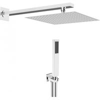 Kit doccia quadrato 25x25 cm completo in ottone cromato - Teorema Lux