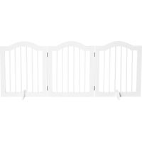 Barrière de sécurité pour chiens pliable 3 panneaux 154,5x61x29,5 cm Blanc