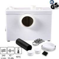 Broyeur sanitaire 600W – 2 entrées supplémentaires – Pompe de relevage jusqu'à 10m verticalement et 100m horizontalement – Débit 240L/min