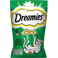 DREAMIES FRIANDISES POUR CHAT CATNIP AU GOÛT D'HERBE À CHAT, 10 X 60 G, FRIANDISES CROUSTILLANTES ET CRÉMEUSES À L'INTÉRIEUR