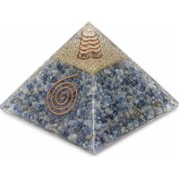 Pyramide orgonite en agate bleue énergie 6 cm