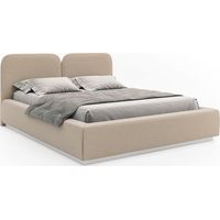 Selsey Comoves – Polsterbett 180x200 mit Veloursbezug, LED, Bettkasten und Lattenrost Hellbeige