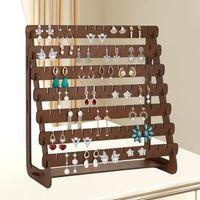 Porte-boucles d'oreilles rétro en bois, porte-boucles d'oreilles organisateur, présentoir, 7 couches, porte-boucles d'oreilles à suspendre, support pour boucles d'oreilles pour