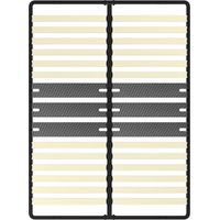 DEWINNER – Sommier à lattes 140x200cm – 1 pied - 2 x 15 Lattes Peuplier Naturel – T réglable 25-27 cm - Construction acier renforcé - Montage Facile sans Outils - Ergonomique
