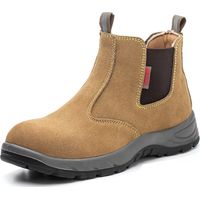 Men's Turbo Chelsea Waterproof Carbon Toe Work Boots Smash & Stab Steel Toe Toe Spark Resistant Welder Shoes,Brown-40