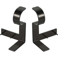 2 Pcs Curtain Rod Supports pour tiges de 1 pouce, pas de perceuse, pas de vis, noir