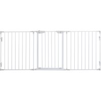 Barrera para perros plegable 3 paneles con cierre inteligente 180x74,5 cm blanco