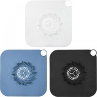 3 (bleu + blanc transparent + noir) couvercles de drain de douche, faciles à installer et à nettoyer, pour les drains de salle de bain
