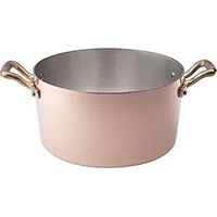 Casseruola in Rame Martellato con due Maniglie in Ottone 18 cm Agnelli