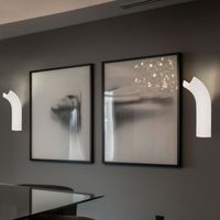 Wandleuchte Wandlampe Innenleuchte Flurleuchte Eingangsbereich, Gipsgestell weiß, gebogene Form, 1x LED 4,2 Watt 200 Lumen warmweiß, HxBxA 30x10x12,8 cm, 2er Set