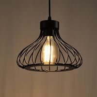 AIDUCHO E27 Industriel Vintage Métal Suspensions Cage Noir Retro Plafonnier Luminaire Vintage Plafond Plafonnier Lumiere Lampe Pendentif Lumiere Cage Antique Suspensions Luminaire