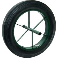 Werka Pro – Roue increvable 15'' pour brouette – Pneu dur 385 x 66 mm – Axe 20 mm – Jante métal pour terrains accidentés