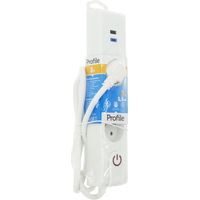 Multiprise X3 + 2 Usb A Et C 1m50 Blanc - Profile