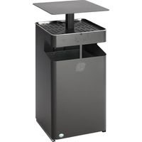 VAR, Combiné cendrier-poubelle avec toit, capacité 72 l, mica