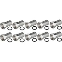 Lot de 10 fiches F 7mm avec joint torique – Connecteur F à visser pour câble coaxial – Accessoire de connexion satellite – Hdsat