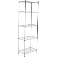 scaffale ad incastro easy system in metallo cromato 5 ripiani, 59x34x174 cm