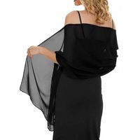 Etoles Femme 200 x 70 cm Noir Foulard Femme Etole Mariage Mousseline,Châle de Robe de Soirée pour Femmes,Châles et Châles pour Robes de Soirée,Écharpe Longue Légère en Mousseline