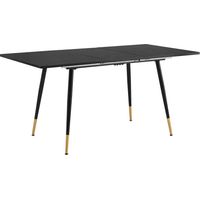 URBAN MEUBLE Tavolo da pranzo rettangolare scandinavo nero chic, allungabile 120-160x80