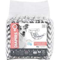 Camas para perros - M PETS - PAÑALES - Hembra S x10 - Cintura 17,5-37 cm - 2-4 kg - Indicador de humedad - Protección 12h